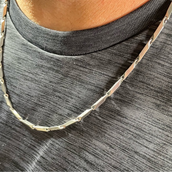 Unisex Bar Link 24 inch Chain - Picture 10 of 10